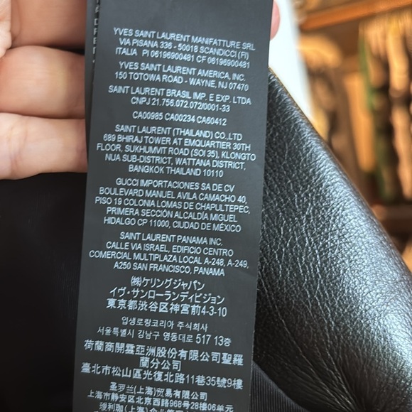 EUC SAINT LAURENT women’s black leather blazer size 48 - Picture 9 of 11